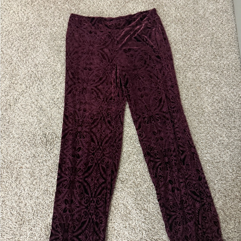 Soma Rich Velvet Burgundy Pants
